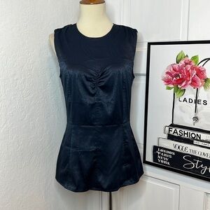 Something Navy Blue Textured Tank Size